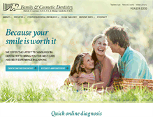 Tablet Screenshot of carycosmeticdentist.com